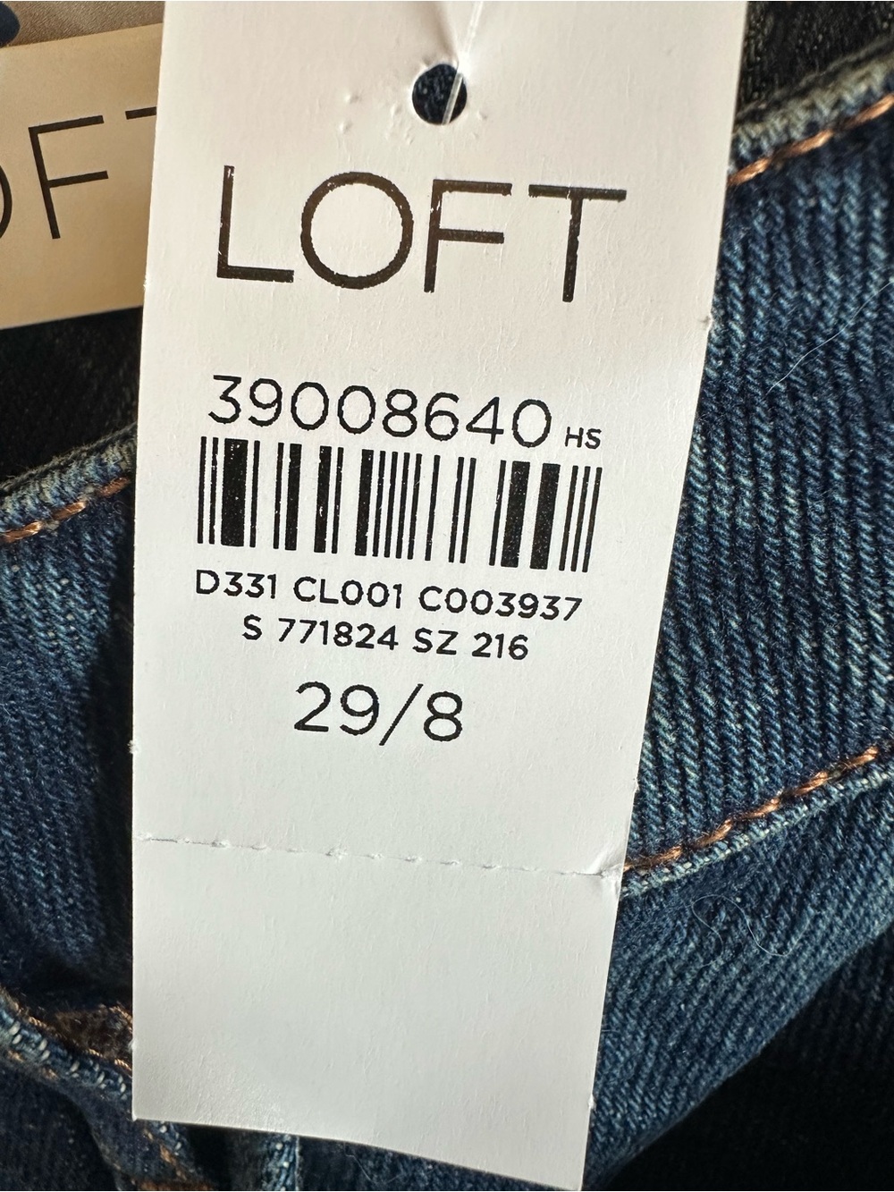 NWT LOFT Barrel Jeans Curvy High Rise Dark Wash 100% Cotton Sz 29/8 - Picture 8 of 11